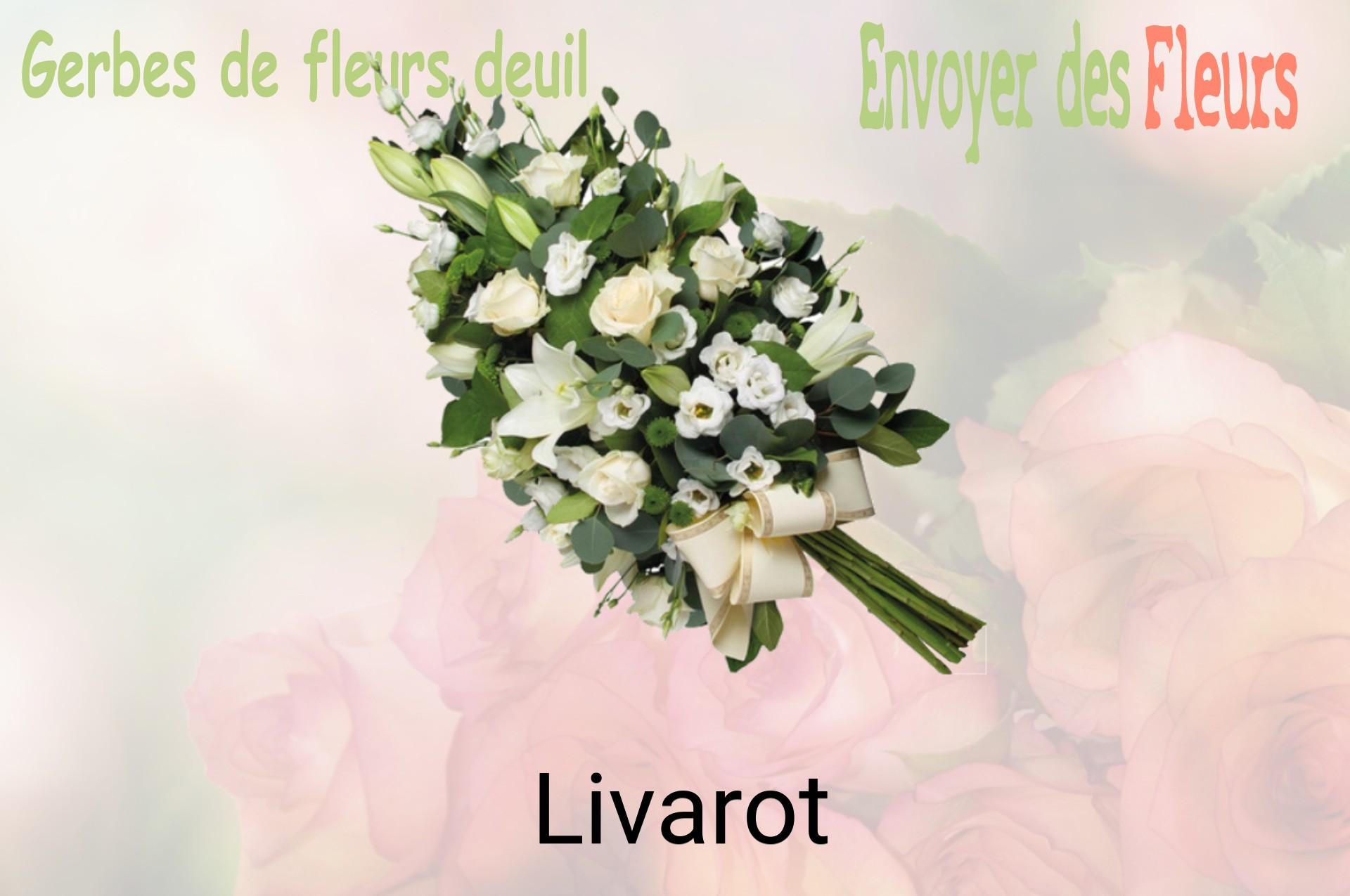 Gerbe de fleurs de deuil livrée à Livarot